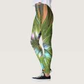 Lumineuze kleurrijke Fantasy Flower Fractal Art Leggings (Links)