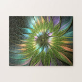 Lumineuze kleurrijke Fantasy Flower Fractal Art Legpuzzel (Horizontaal)