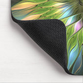 Lumineuze kleurrijke Fantasy Flower Fractal Art Muismat (Hoek)