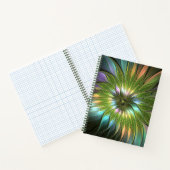 Lumineuze kleurrijke Fantasy Flower Fractal Art Notitieboek (Binnen)