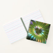 Lumineuze kleurrijke Fantasy Flower Fractal Art Notitieboek (Binnen)
