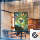 Lumineuze kleurrijke Fantasy Flower Fractal Art Raamsticker (Cafe Raam)