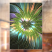 Lumineuze kleurrijke Fantasy Flower Fractal Art Raamsticker (Vel 2)