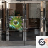 Lumineuze kleurrijke Fantasy Flower Fractal Art Raamsticker (Kantoordeur)