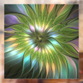 Lumineuze kleurrijke Fantasy Flower Fractal Art Raamsticker (Vel 2)
