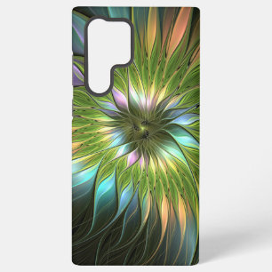 Lumineuze kleurrijke Fantasy Flower Fractal Art Samsung Galaxy Hoesje