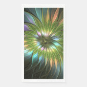 Lumineuze kleurrijke Fantasy Flower Fractal Art Servet (Voorkant)