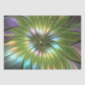 Lumineuze kleurrijke Fantasy Flower Fractal Art Tissuepapier (Voorkant)