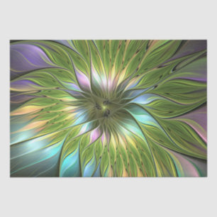 Lumineuze kleurrijke Fantasy Flower Fractal Art Tissuepapier