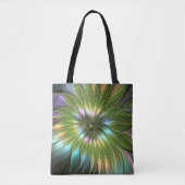 Lumineuze kleurrijke Fantasy Flower Fractal Art Tote Bag (Voorkant)
