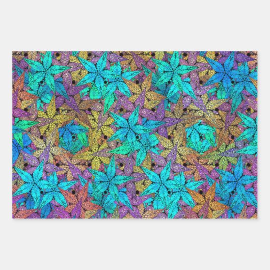 Lumineuze, kleurrijke sterren - sterren passen alt inpakpapier vel (Voorkant 2)