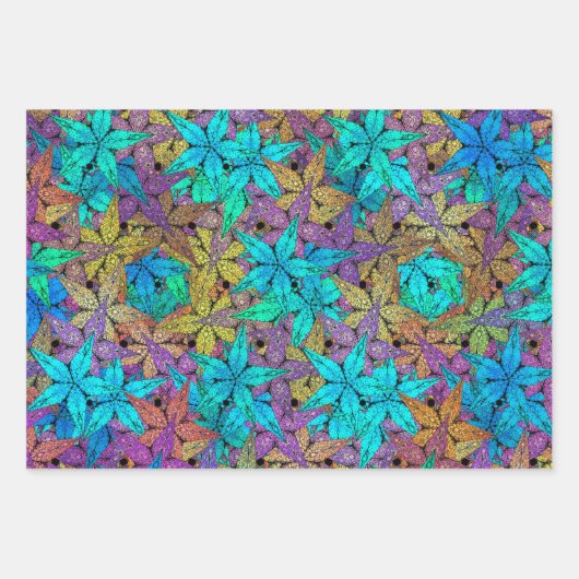 Lumineuze, kleurrijke sterren - sterren passen alt inpakpapier vel (Voorkant)