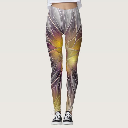 Lumineuze kleurrijke ventilator, Abstract matig fr Leggings (Voorkant)