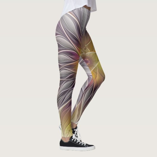 Lumineuze kleurrijke ventilator, Abstract matig fr Leggings (Rechts)