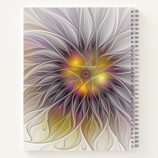 Lumineuze kleurrijke ventilator, Abstract matig fr Notitieboek (Achterkant)