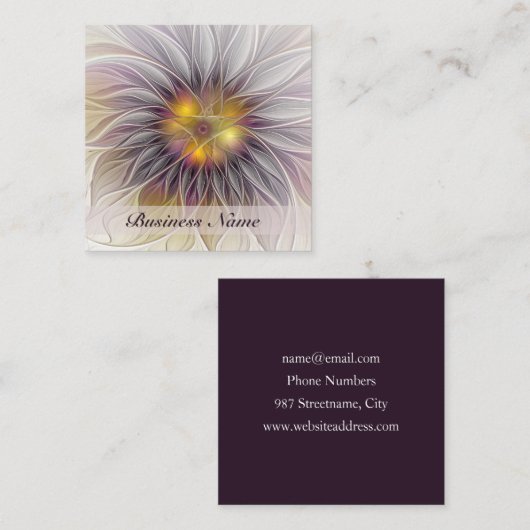 Lumineuze kleurrijke ventilator, Abstract matig fr Vierkante Visitekaartje (Voorkant / Achterkant)