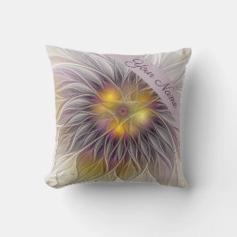 Lumineuze kleurrijke ventilator, Abstracte fractal Kussen