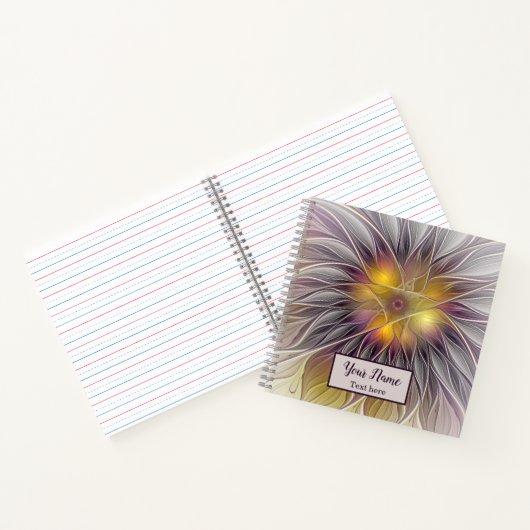 Lumineuze kleurrijke ventilator, Abstracte fractal Notitieboek (Binnen)