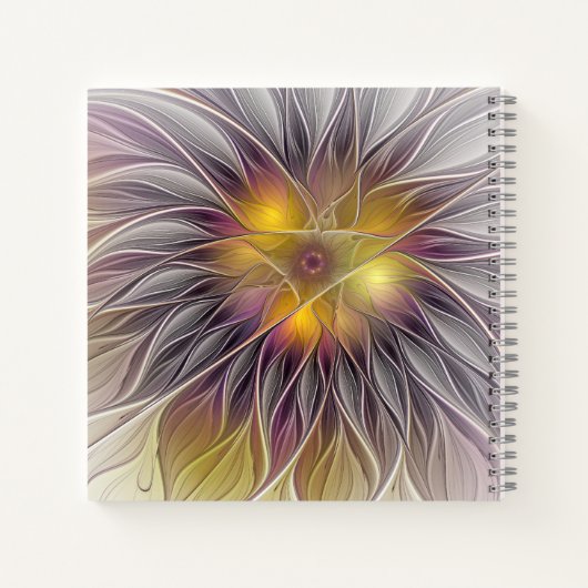 Lumineuze kleurrijke ventilator, Abstracte fractal Notitieboek (Achterkant)