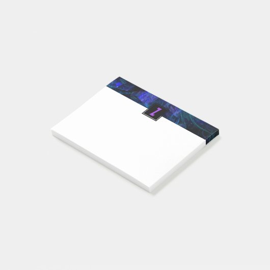 Lumineuze koptekst | Brief Paars monogram Initiaal Post-it® Notes (Schuin)