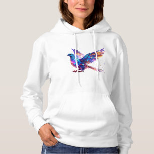 Lumineuze Kristal Duif Kunstprint Hoodie