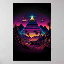 Lumineuze monoliet: een Retrogolpiramide Poster