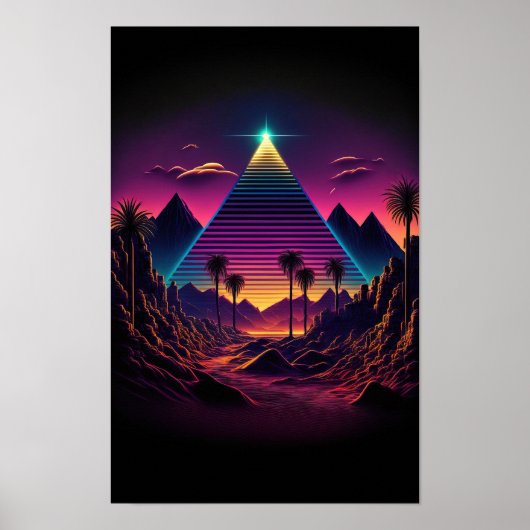 Lumineuze monoliet: een Retrogolpiramide Poster (Voorkant)