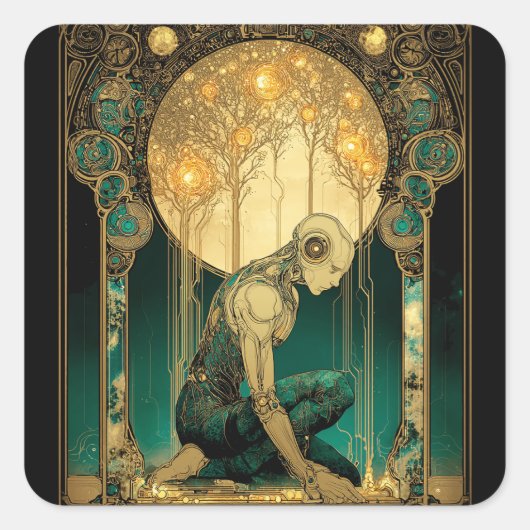Lumineuze Opstanding Vierkante Sticker (Voorkant)