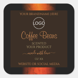 Lumineuze Oranje bruine marmer Product Labels Logo