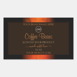 Lumineuze Oranje bruine marmer Product Labels Logo