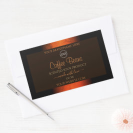 Lumineuze Oranje bruine marmer Product Labels Logo