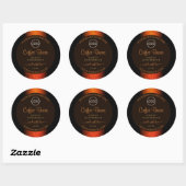 Lumineuze Oranje bruine marmer Product Labels Logo (Vel)