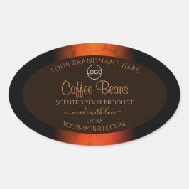 Lumineuze Oranje bruine marmer Product Labels Logo