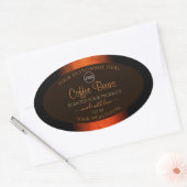 Lumineuze Oranje bruine marmer Product Labels Logo (Envelop)