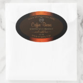 Lumineuze Oranje bruine marmer Product Labels Logo (Tas)