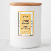 Lumineuze Oranje mousserende glitteretiketten Voedselcontainer Etiket (Voorkant)