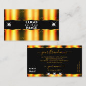 Lumineuze Oranje zwarte mousserende diamanten met  Visitekaartje (Voorkant / Achterkant)