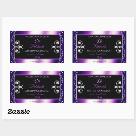 Lumineuze Paarse Lijst Zwarte Etiketten Juwelen (Vel)