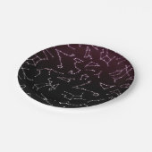 Lumineuze Paarse White Zodiac Constellation Stars Papieren Bordje (Gekanteld)