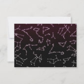Lumineuze Paarse White Zodiac Constellation Stars Save The Date (Achterkant)