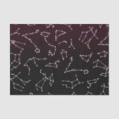 Lumineuze Paarse White Zodiac Constellation Stars Tissuepapier (Voorkant)