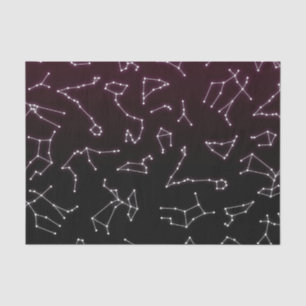 Lumineuze Paarse White Zodiac Constellation Stars Tissuepapier