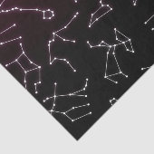 Lumineuze Paarse White Zodiac Constellation Stars Tissuepapier (Detail)
