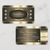 Lumineuze platinumkleuren met Shimmery Rhinestones Visitekaartje (Voorkant / Achterkant)