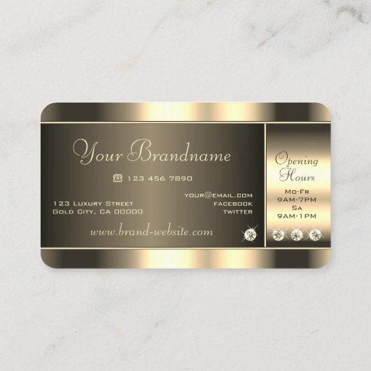 Lumineuze platinumkleuren met Shimmery Rhinestones Visitekaartje (Achterkant)