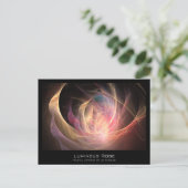 Lumineuze Roos Fractal Artist Card Briefkaart (Staand voorkant)