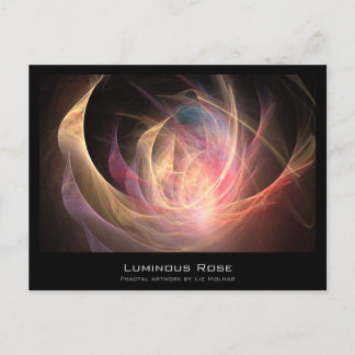 Lumineuze Roos Fractal Artist Card Briefkaart