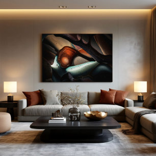 Lumineuze Science-Fiction Abstractie Poster