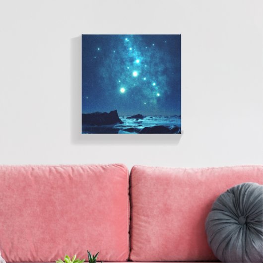 Lumineuze sterren canvas afdruk (Insitu (Woonkamer))
