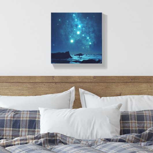 Lumineuze sterren canvas afdruk (Insitu (Slaapkamer))